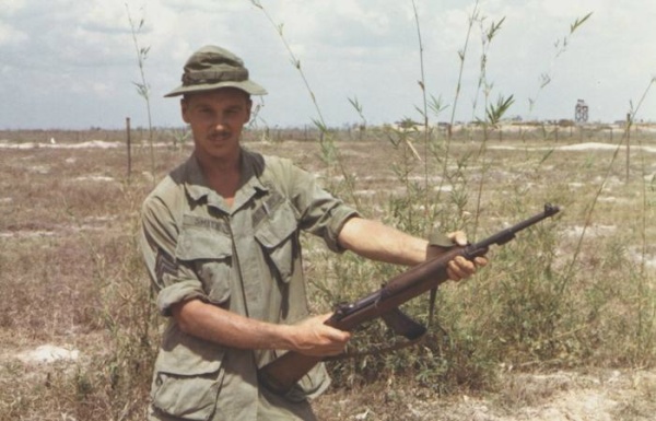 Sgt Smith with an M2 Carbine